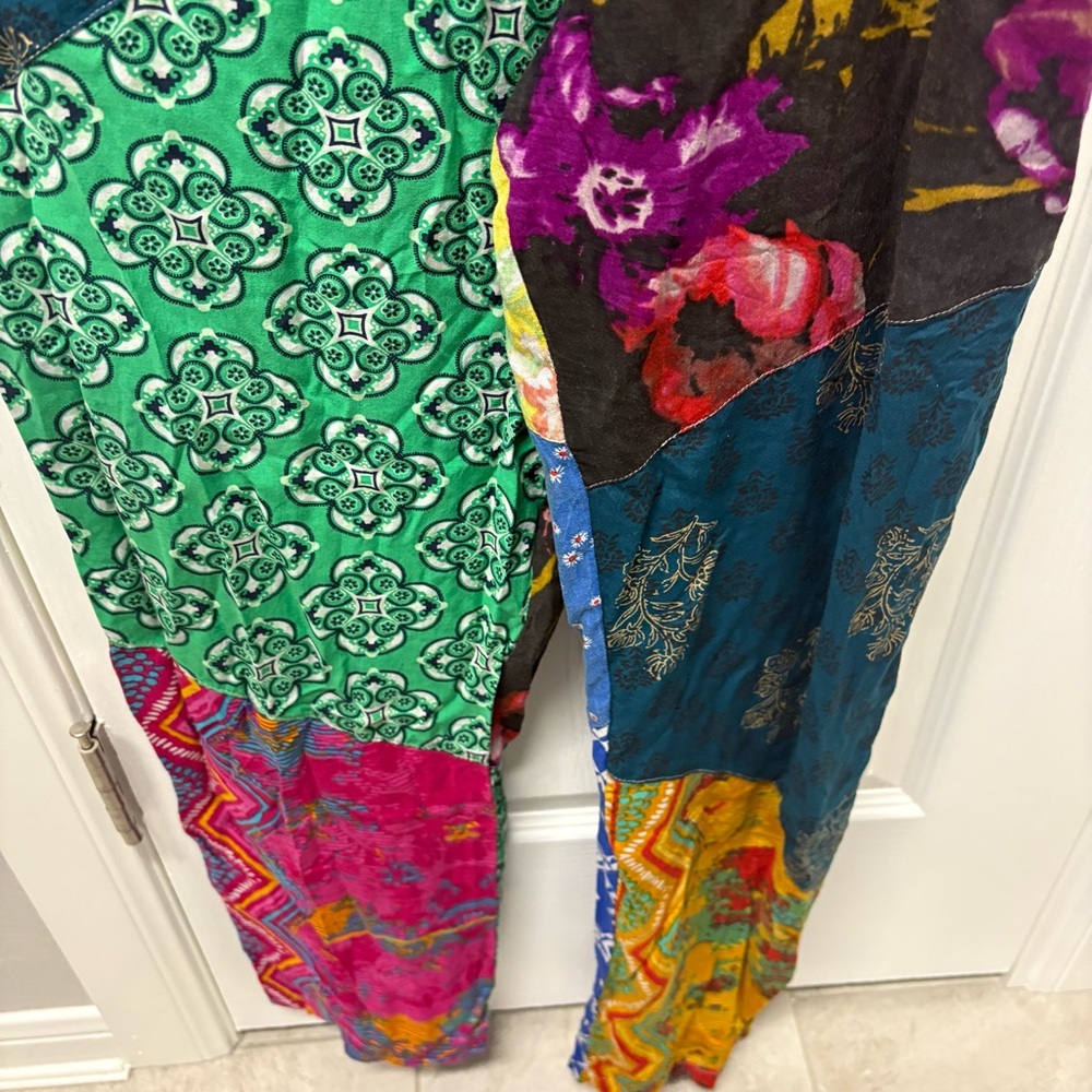 Sacred Threads Patchwork Overalls S/M Women's - image 4